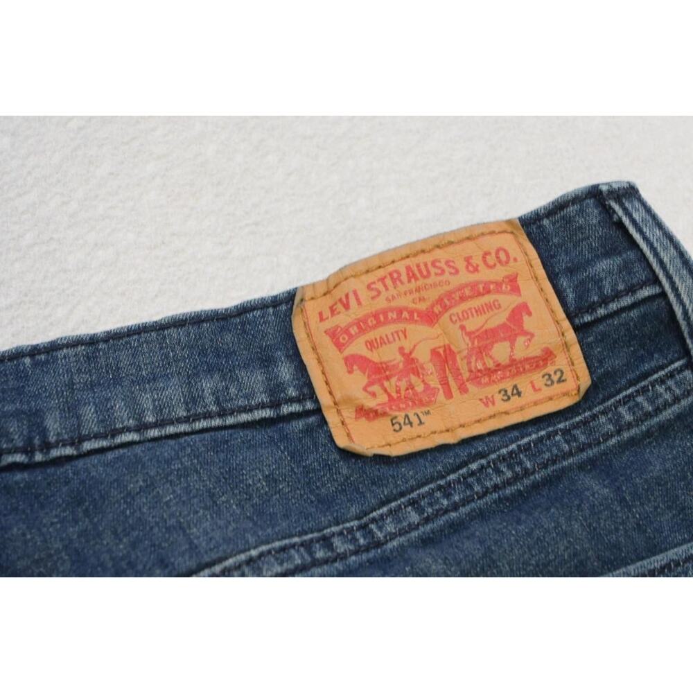 Levi's 541 Athletic Fit Stretch Denim Blue Work Jeans Mens Sz 34 x 31